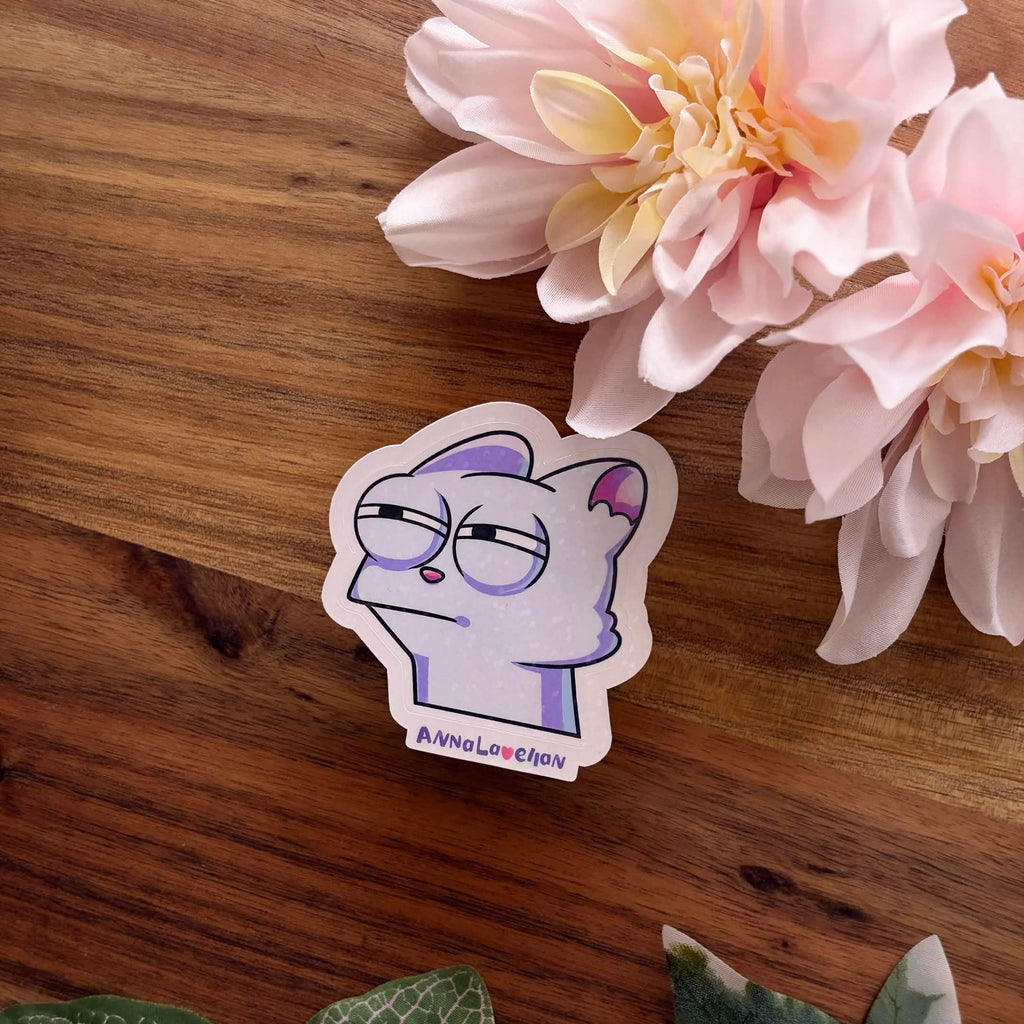 ✨🩷 - Skeptische Hermi | Sticker Holografischer Punkte Folie